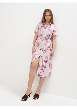 Mohito - Koszulowa sukienka midi w kwiaty - kasztanowy ze sklepu Mohito w kategorii Sukienki - zdjęcie 188530118