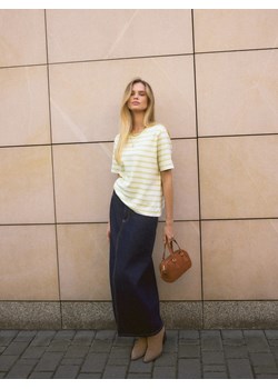 Mohito - T-shirt z merceryzowanej bawełny - zielony ze sklepu Mohito w kategorii Bluzki damskie - zdjęcie 188530167