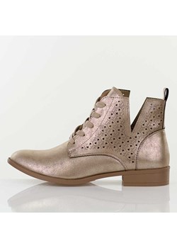 Złote ażurowe botki damskie Jezzi Mam65-112 ze sklepu suzana.pl w kategorii Botki - zdjęcie 188530798