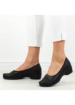 Czarne skórzane ażurowe Polskie półbuty damskie Gregors 697 ze sklepu suzana.pl w kategorii Półbuty damskie - zdjęcie 188530898
