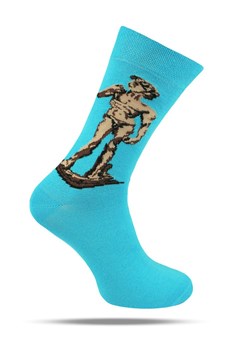 Skarpetki Bawełniane - Tematyczne - Rzeźba na Niebieskim Tle SKEMACSHSTR0139statuaNieb ze sklepu JegoSzafa.pl w kategorii Skarpetki męskie - zdjęcie 188531517