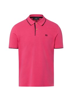 Nils Sundström Męska koszulka polo Mężczyźni Bawełna (100%) wyrazisty róż jednolity ze sklepu vangraaf w kategorii T-shirty męskie - zdjęcie 188531626
