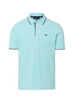 Nils Sundström Męska koszulka polo Mężczyźni Bawełna (100%) turkusowy jednolity ze sklepu vangraaf w kategorii T-shirty męskie - zdjęcie 188531629