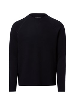 Nils Sundström Bluza męska Mężczyźni Materiał dresowy granatowy wypukły wzór tkaniny ze sklepu vangraaf w kategorii Bluzy męskie - zdjęcie 188531657