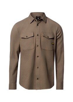 G-Star RAW Męska koszula casual Mężczyźni Slim Fit Bawełna (100%) taupe jednolity ze sklepu vangraaf w kategorii Koszule męskie - zdjęcie 188531689