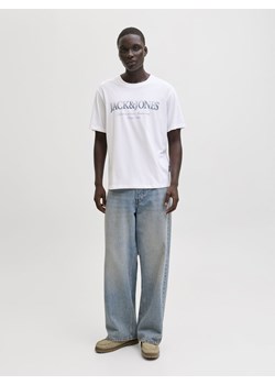 Jack & Jones Koszulka męska Mężczyźni Bawełna (100%) biały jednolity ze sklepu vangraaf w kategorii T-shirty męskie - zdjęcie 188531787