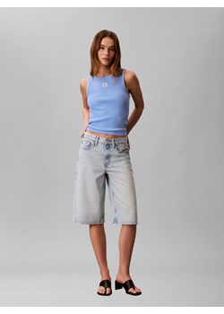 Calvin Klein Jeans Top damski Kobiety Bawełna niebieski jednolity ze sklepu vangraaf w kategorii Bluzki damskie - zdjęcie 188531825