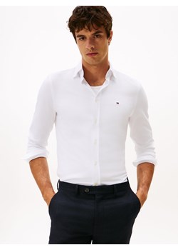 Tommy Hilfiger Męska koszula casual Mężczyźni Slim Fit biały jednolity ze sklepu vangraaf w kategorii Koszule męskie - zdjęcie 188531836