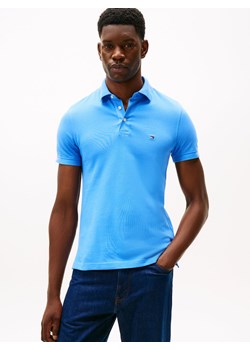 Tommy Hilfiger Męska koszulka polo Mężczyźni Bawełna niebieski jednolity ze sklepu vangraaf w kategorii T-shirty męskie - zdjęcie 188531838