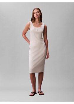 Calvin Klein Jeans Damska sukienka z dżerseju Kobiety Bawełna jasny szary jednolity ze sklepu vangraaf w kategorii Sukienki - zdjęcie 188531845
