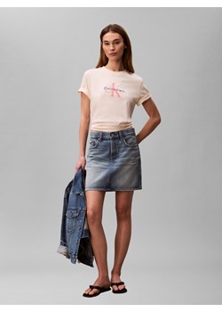 Calvin Klein Jeans Koszulka damska Kobiety Bawełna (100%) piaskowy jednolity ze sklepu vangraaf w kategorii Bluzki damskie - zdjęcie 188531877