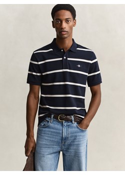 Gant Męska koszulka polo Mężczyźni Bawełna (100%) granatowy w paski ze sklepu vangraaf w kategorii T-shirty męskie - zdjęcie 188531879