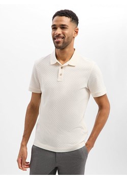 JOOP! Męska koszulka polo - Roni Mężczyźni Bawełna beżowy wypukły wzór tkaniny ze sklepu vangraaf w kategorii T-shirty męskie - zdjęcie 188531916