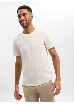 JOOP! Koszulka męska - Enrique Mężczyźni Bawełna beżowy wypukły wzór tkaniny ze sklepu vangraaf w kategorii T-shirty męskie - zdjęcie 188531917