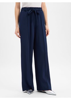 Vila Damskie spodnie materiałowe - Clara Kobiety Materiał dresowy indygo jednolity ze sklepu vangraaf w kategorii Spodnie damskie - zdjęcie 188531945