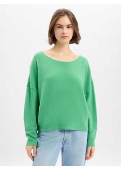 american vintage Damski sweter z dzianiny z zawartością wełny - Damsville Kobiety zielony jednolity ze sklepu vangraaf w kategorii Swetry damskie - zdjęcie 188531978