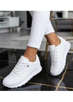 Białe sneakersy damskie sznurowane buty sportowe /C6-1 18670  T255/ ze sklepu Pantofelek24.pl w kategorii Buty sportowe damskie - zdjęcie 188532065