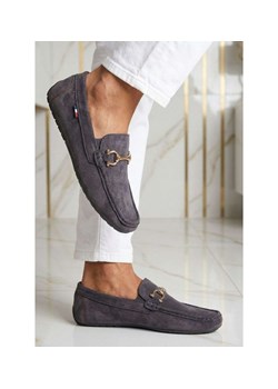 Wsuwane męskie półbuty szare mokasyny /C1-3 18655 T394/ ze sklepu Pantofelek24.pl w kategorii Mokasyny męskie - zdjęcie 188532159