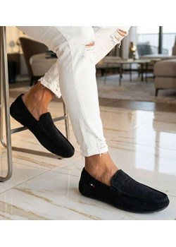 Czarne półbuty męskie wsuwane mokasyny /A5-2 16630 S398/ ze sklepu Pantofelek24.pl w kategorii Mokasyny męskie - zdjęcie 188532207