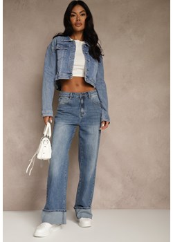 Niebieskie Jeansy High Waist Wide Leg z Podwiniętymi Nogawkami Nymthine ze sklepu renee.pl w kategorii Jeansy damskie - zdjęcie 188534149