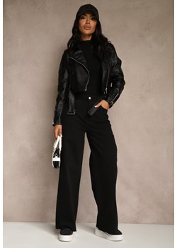 Czarne Jeansy High Waist z Szerokimi Nogawkami Chamylla ze sklepu renee.pl w kategorii Jeansy damskie - zdjęcie 188534189