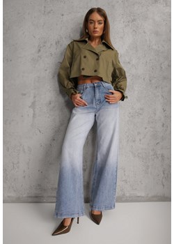 Niebieskie Jeansy Szerokie z Wytarciami High Waist Calale ze sklepu renee.pl w kategorii Jeansy damskie - zdjęcie 188534416