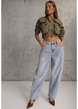 Niebieskie Jeansy Typu Loose z Bawełną High Waist Maeriala ze sklepu renee.pl w kategorii Jeansy damskie - zdjęcie 188534436