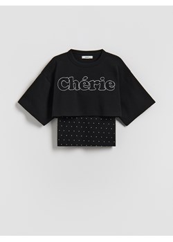 Reserved - Bluzka z topem - czarny ze sklepu Reserved w kategorii Bluzki dziewczęce - zdjęcie 188534748