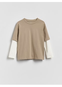 Reserved - Bawełniany longsleeve - zielony ze sklepu Reserved w kategorii T-shirty chłopięce - zdjęcie 188534876