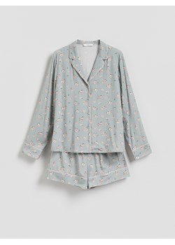 Reserved - Wzorzysta piżama z wiskozy - jasnozielony ze sklepu Reserved w kategorii Piżamy damskie - zdjęcie 188534946
