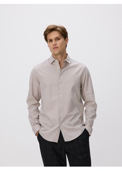 Reserved - Koszula slim z bawełny egipskiej - beżowy ze sklepu Reserved w kategorii Koszule męskie - zdjęcie 188535045