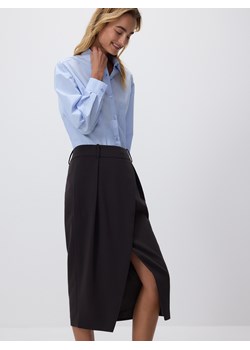 Reserved - Spódnica z ozdobnym rozcięciem - ciemnobrązowy ze sklepu Reserved w kategorii Spódnice - zdjęcie 188535145