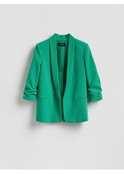 Reserved - Marynarka z dodatkiem wiskozy - zielony ze sklepu Reserved w kategorii Marynarki damskie - zdjęcie 188535257