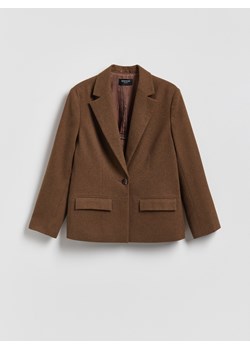 Reserved - Marynarka z dodatkiem wełny - brązowy ze sklepu Reserved w kategorii Marynarki damskie - zdjęcie 188535267