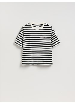 Reserved - T-shirt w paski z nadrukiem - wielobarwny ze sklepu Reserved w kategorii Bluzki damskie - zdjęcie 188535557