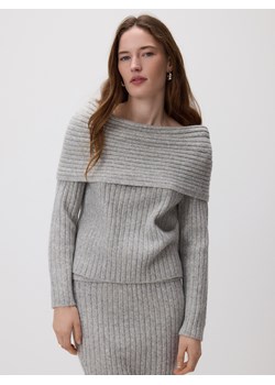 Reserved - Sweter z odkrytymi ramionami - jasnoszary ze sklepu Reserved w kategorii Swetry damskie - zdjęcie 188535657