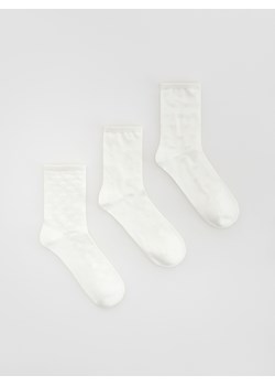 Reserved - Skarpetki z motywem serca 3 pack - złamana biel ze sklepu Reserved w kategorii Skarpetki damskie - zdjęcie 188535817