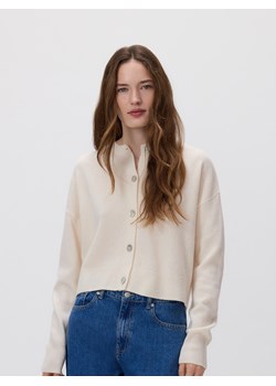 Reserved - Wełniany kardigan - kremowy ze sklepu Reserved w kategorii Swetry damskie - zdjęcie 188535868