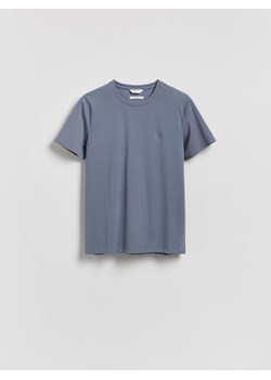 Reserved - T-shirt slim z bawełną merceryzowaną - szary ze sklepu Reserved w kategorii T-shirty męskie - zdjęcie 188535996