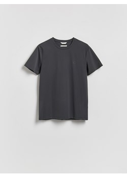 Reserved - T-shirt slim z bawełną merceryzowaną - ciemnoszary ze sklepu Reserved w kategorii T-shirty męskie - zdjęcie 188535998