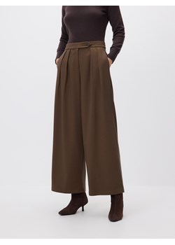 Reserved - Spodnie z szeroką nogawką - brązowy ze sklepu Reserved w kategorii Spodnie damskie - zdjęcie 188536358