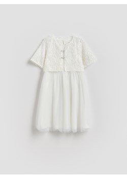 Reserved - Sukienka z bolerkiem - biały ze sklepu Reserved w kategorii Sukienki dziewczęce - zdjęcie 188536377