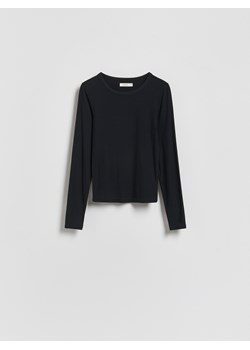 Reserved - Longsleeve z modalem - czarny ze sklepu Reserved w kategorii Bluzki damskie - zdjęcie 188536808
