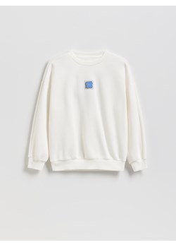 Reserved - Bawełniana bluza oversize - złamana biel ze sklepu Reserved w kategorii Bluzy chłopięce - zdjęcie 188537439