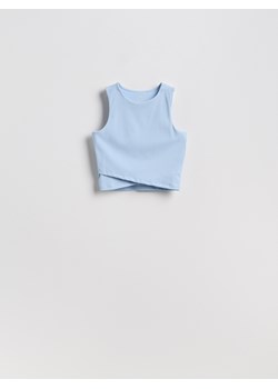 Reserved - Krótki top z zakładkami - jasnoniebieski ze sklepu Reserved w kategorii Bluzki damskie - zdjęcie 188537446