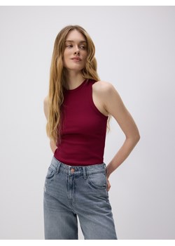 Reserved - Bawełniany top - bordowy ze sklepu Reserved w kategorii Bluzki damskie - zdjęcie 188537595