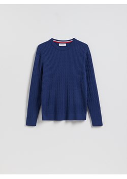 Reserved - Strukturalny sweter z bawełną - niebieski ze sklepu Reserved w kategorii Swetry męskie - zdjęcie 188537675