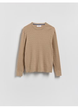 Reserved - Strukturalny sweter z bawełną - beżowy ze sklepu Reserved w kategorii Swetry męskie - zdjęcie 188537677