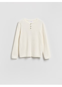 Reserved - Strukturalny sweter z bawełny - złamana biel ze sklepu Reserved w kategorii Swetry męskie - zdjęcie 188537756