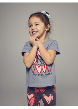 Reserved - Bawełniany t-shirt z nadrukiem - jasnoszary ze sklepu Reserved w kategorii Bluzki dziewczęce - zdjęcie 188537958